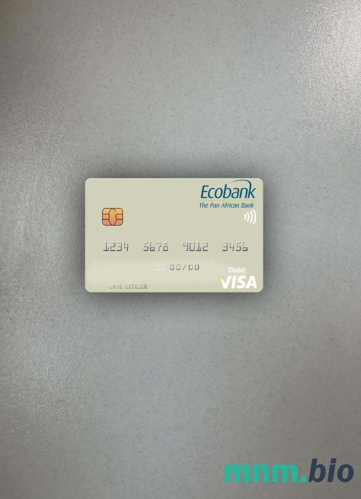 Senegal Ecobank Sénégal visa obciążyć card wygląd fotograficzny skan PSD + zdjęcie